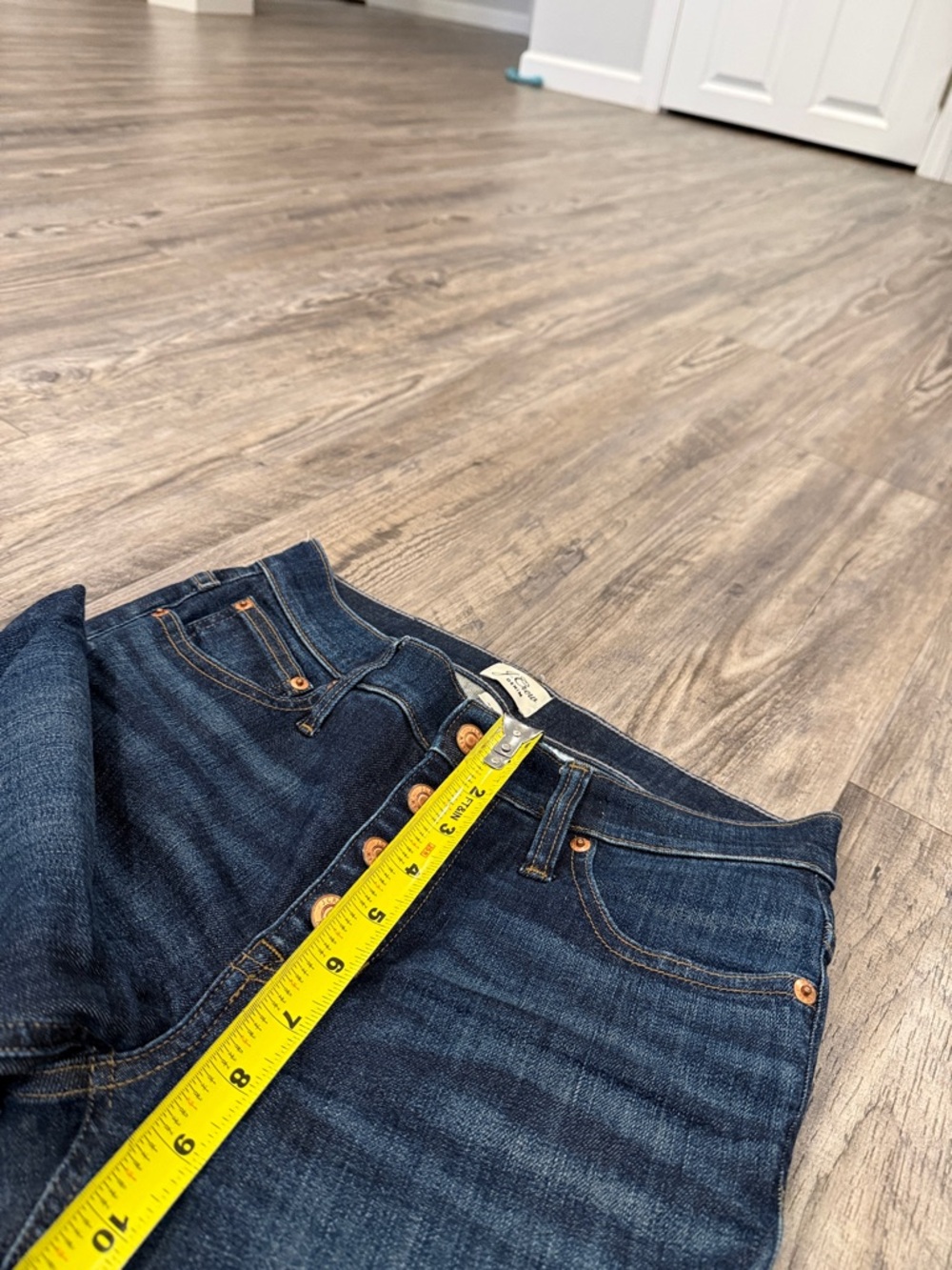 J. Crew 9โ Billie Demi Boot Crop Raw Hem Button Fly Jeans Size 25 - Picture 9 of 13